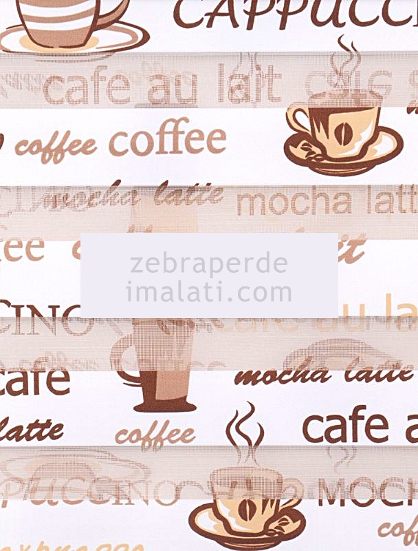 Kahve Desenli Zebra Perde